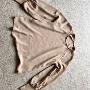 Express Tan Long Sleeve Relaxed Blouse